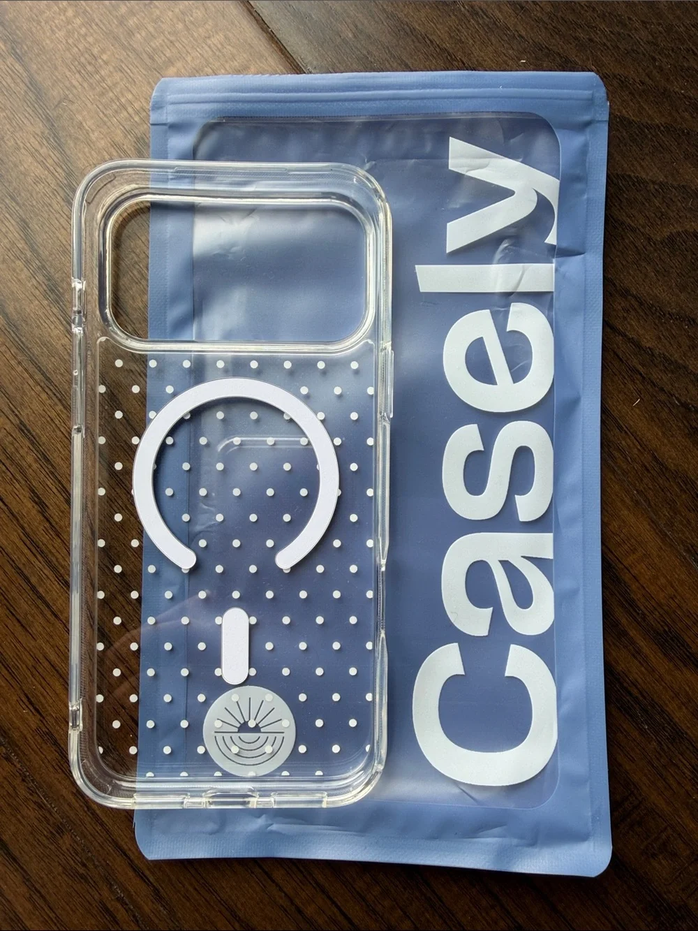 Clear with White Polka Dot MagSafe-Style Phone Case - Casely